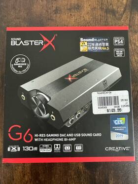 Creative 580181852316 Sbx-g6 Sound Blasterx G6 7.1 External Usb Card Dac Pc Ps4 Switch