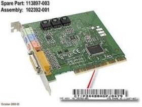 Dell 113897-002 Hp Presario 7000xx Desktop Audio Card