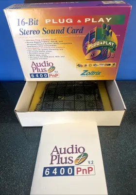 6400 Zoltrix Audio Plus 16-bit Pnp Isa Sound Card Open Box With Manual Vintage Pc
