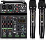 Professional Audio Mixer, 4 Channel Sound With Dual Wireless Mic, Bo New. Price: $103.99.
