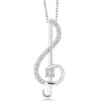 Keren Hanan Inspired By Music 925 Sterling Silver Lab Grown Diamond And White New. Price: $99.99.