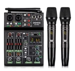 Dgnog, R4-PRO, Professional Audio Mixer With 2 Wireless Mics, Channel Open. Price: $64.99.